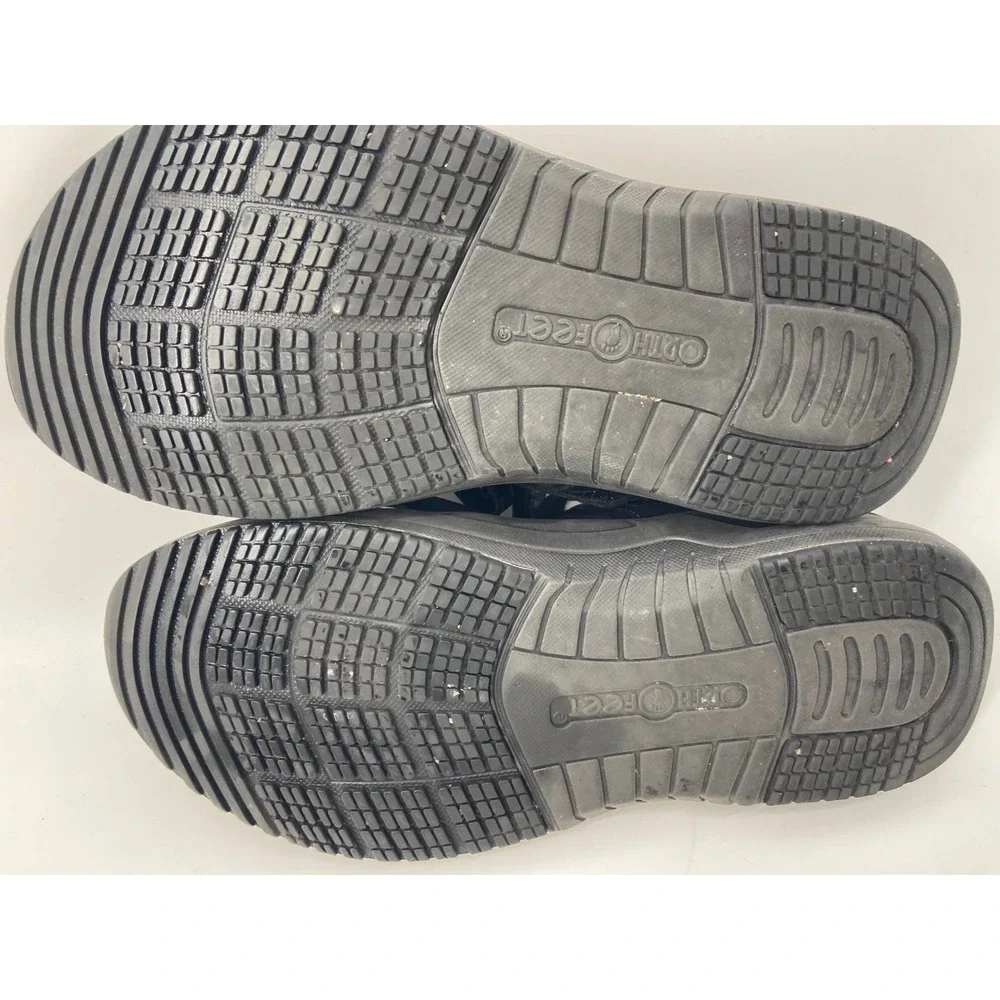 Orthofeet Sandals Men 10.5 EE Wide Black Gemini 566 Orthopedic Comfort Walking